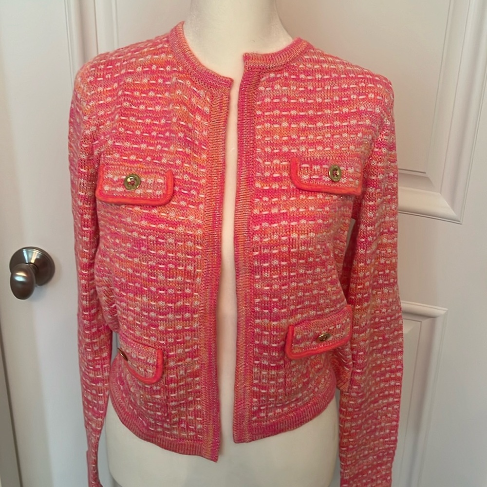 Lilly Pulitzer Kienna Cardigan                  Aura Pink Metallic. NWT